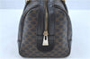Authentic CELINE Macadam Blason Pattern Hand Boston Bag PVC Leather Black D5080