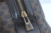 Authentic CELINE Macadam Blason Pattern Hand Boston Bag PVC Leather Black D5080