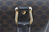 Authentic CELINE Macadam Blason Pattern Hand Boston Bag PVC Leather Black D5080