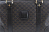 Authentic CELINE Macadam Blason Pattern Hand Boston Bag PVC Leather Black D5080