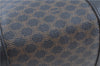 Authentic CELINE Macadam Blason Pattern Hand Boston Bag PVC Leather Black D5080