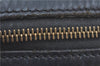 Authentic CELINE Macadam Blason Pattern Hand Boston Bag PVC Leather Black D5080