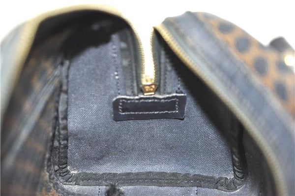 Authentic CELINE Macadam Blason Pattern Hand Boston Bag PVC Leather Black D5080