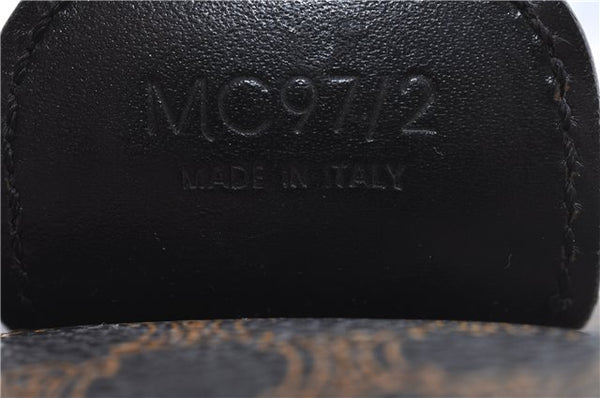 Authentic CELINE Macadam Blason Pattern Hand Boston Bag PVC Leather Black D5080