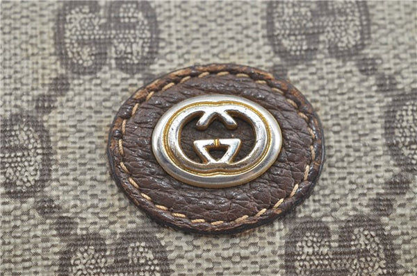 Authentic GUCCI Clutch Hand Bag Purse GG PVC Leather Brown Beige D9202