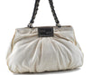 Auth FENDI Zucca Mamma Baguette Chain Shoulder Bag Nylon Leather Ivory E5436