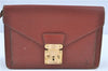 Auth Louis Vuitton Epi Pochette Sellier Dragonne Clutch Bag M52613 Brown E9510