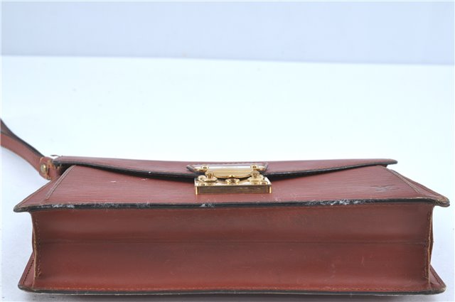 Auth Louis Vuitton Epi Pochette Sellier Dragonne Clutch Bag M52613 Brown E9510