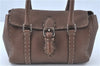 Authentic FENDI Selleria Linda Hand Bag Purse Leather Brown F0393