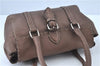 Authentic FENDI Selleria Linda Hand Bag Purse Leather Brown F0393