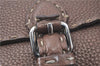 Authentic FENDI Selleria Linda Hand Bag Purse Leather Brown F0393