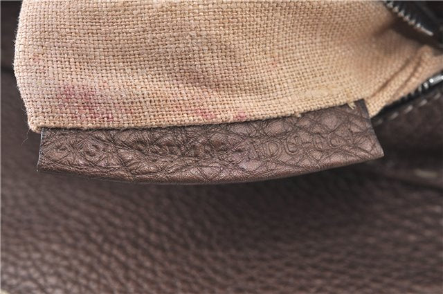Authentic FENDI Selleria Linda Hand Bag Purse Leather Brown F0393