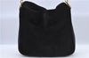 Authentic GUCCI Bamboo Shoulder Hand Bag Suede Leather Black Junk F5760