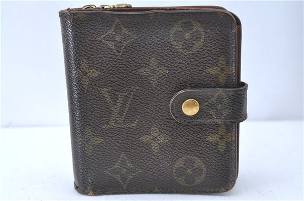 Authentic Louis Vuitton Monogram Compact Zip Bifold Wallet Purse M61667 LV F6757