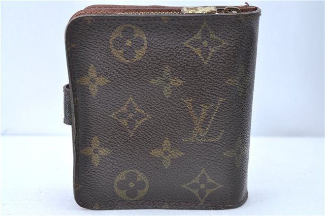 Authentic Louis Vuitton Monogram Compact Zip Bifold Wallet Purse M61667 LV F6757