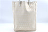 Authentic FENDI Zucchino Tote Hand Bag Canvas Leather White Beige F7384