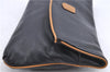 Authentic CELINE Macadam Blason Pattern Clutch Bag Purse Leather Black F9282