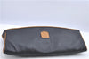 Authentic CELINE Macadam Blason Pattern Clutch Bag Purse Leather Black F9282