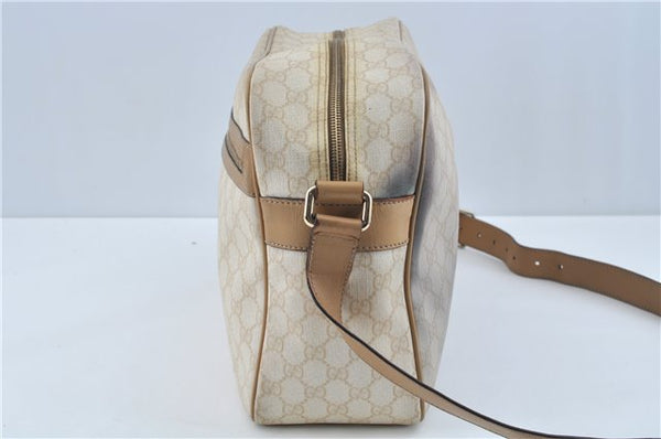 Authentic GUCCI Shoulder Cross Body Bag GG PVC Leather 211107 Ivory Beige F9729