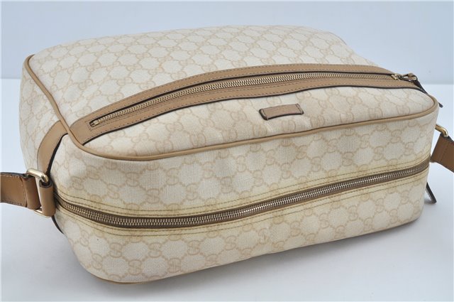 Authentic GUCCI Shoulder Cross Body Bag GG PVC Leather 211107 Ivory Beige F9729