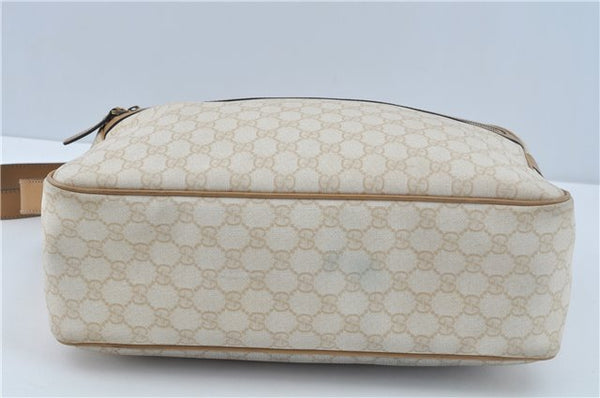 Authentic GUCCI Shoulder Cross Body Bag GG PVC Leather 211107 Ivory Beige F9729