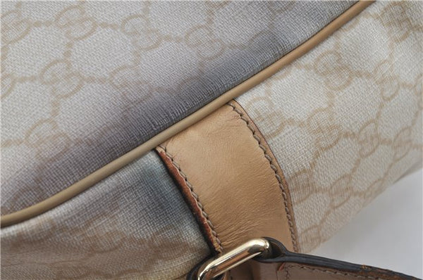 Authentic GUCCI Shoulder Cross Body Bag GG PVC Leather 211107 Ivory Beige F9729