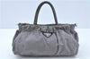 Authentic PRADA Nylon Leather 2Way Shoulder Hand Bag Purse Gray G0256