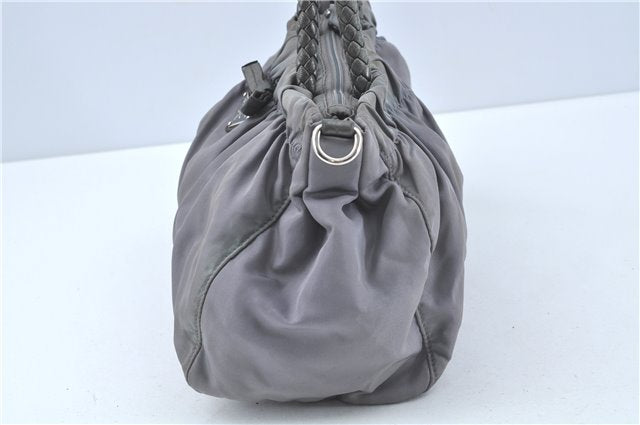 Authentic PRADA Nylon Leather 2Way Shoulder Hand Bag Purse Gray G0256