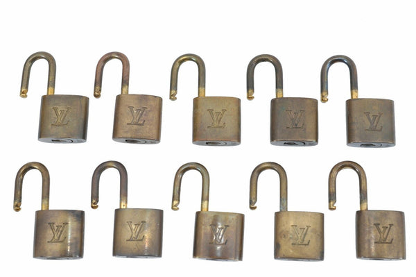 Authentic LOUIS VUITTON Padlock Gold 10Set LV G0451