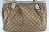 Authentic GUCCI Sukey Shoulder Tote Bag GG Canvas Leather 296835 Brown G0664