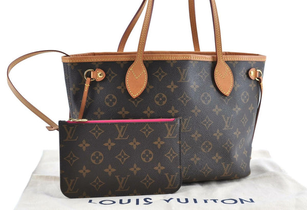 Authentic LOUIS VUITTON Monogram Neverfull PM Tote Bag M41245 LV G1134