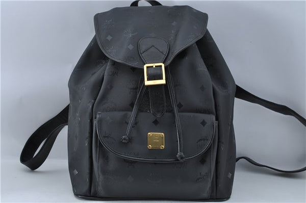 Authentic MCM PVC Leather Backpack Black G1224