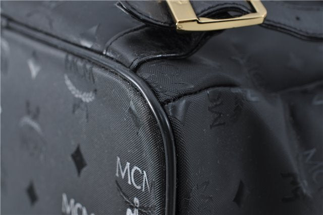 Authentic MCM PVC Leather Backpack Black G1224