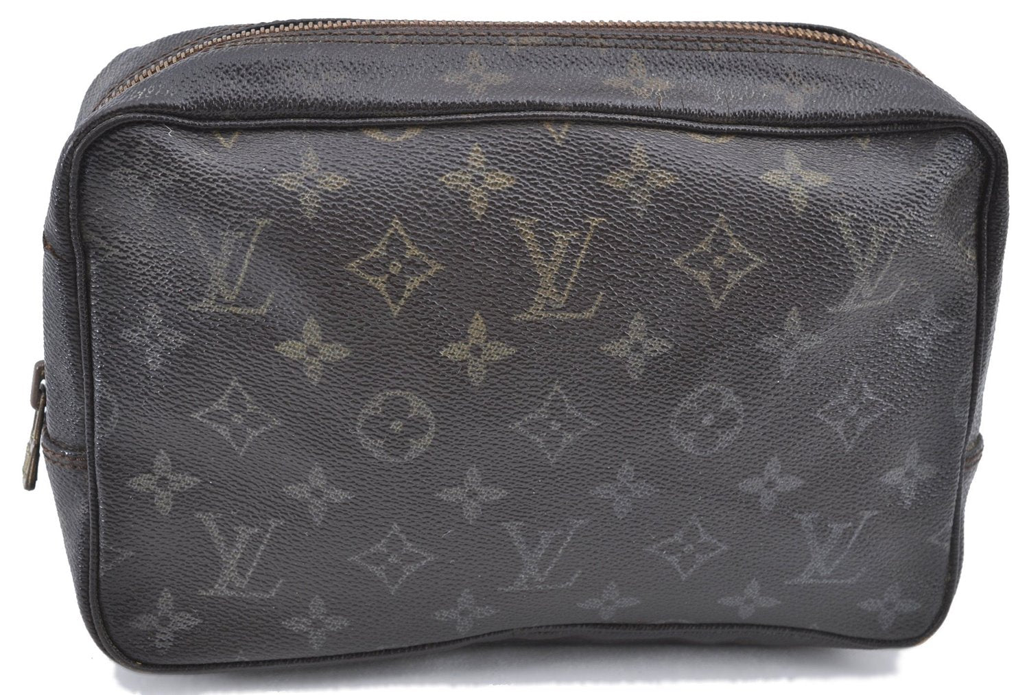 Auth Louis Vuitton Monogram Trousse Toilette 23 Clutch Hand Bag M47524 LV G1265