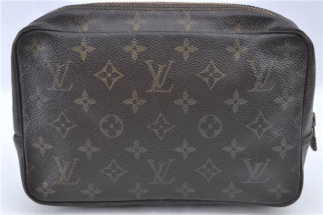 Auth Louis Vuitton Monogram Trousse Toilette 23 Clutch Hand Bag M47524 LV G1265