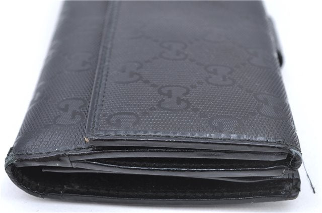 Authentic GUCCI GG Imprime Long Wallet Purse GG PVC Leather 212104 Black G1776