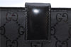 Authentic GUCCI GG Imprime Long Wallet Purse GG PVC Leather 212104 Black G1776