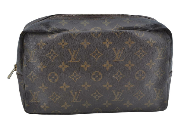 Auth LOUIS VUITTON Monogram Trousse Toilette 28 Clutch Hand Bag M47522 LV G1819
