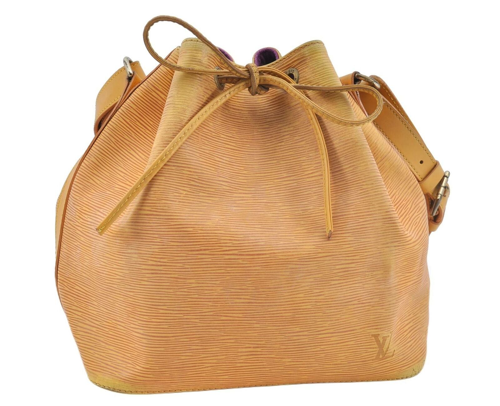 Authentic LOUIS VUITTON Epi Petit Noe Shoulder Bag Yellow M44109 LV G1862