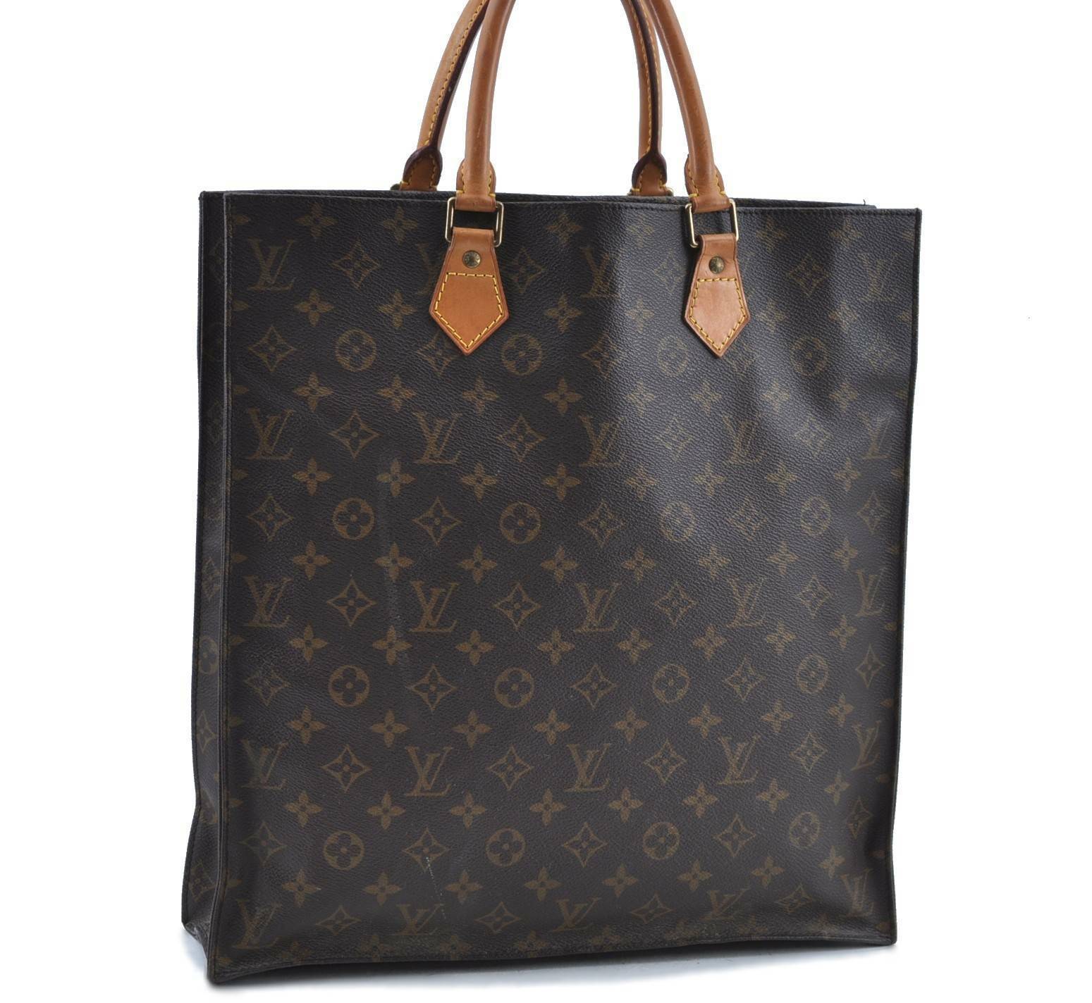 Authentic LOUIS VUITTON Monogram Sac Plat Hand Bag M51140 LV G2533
