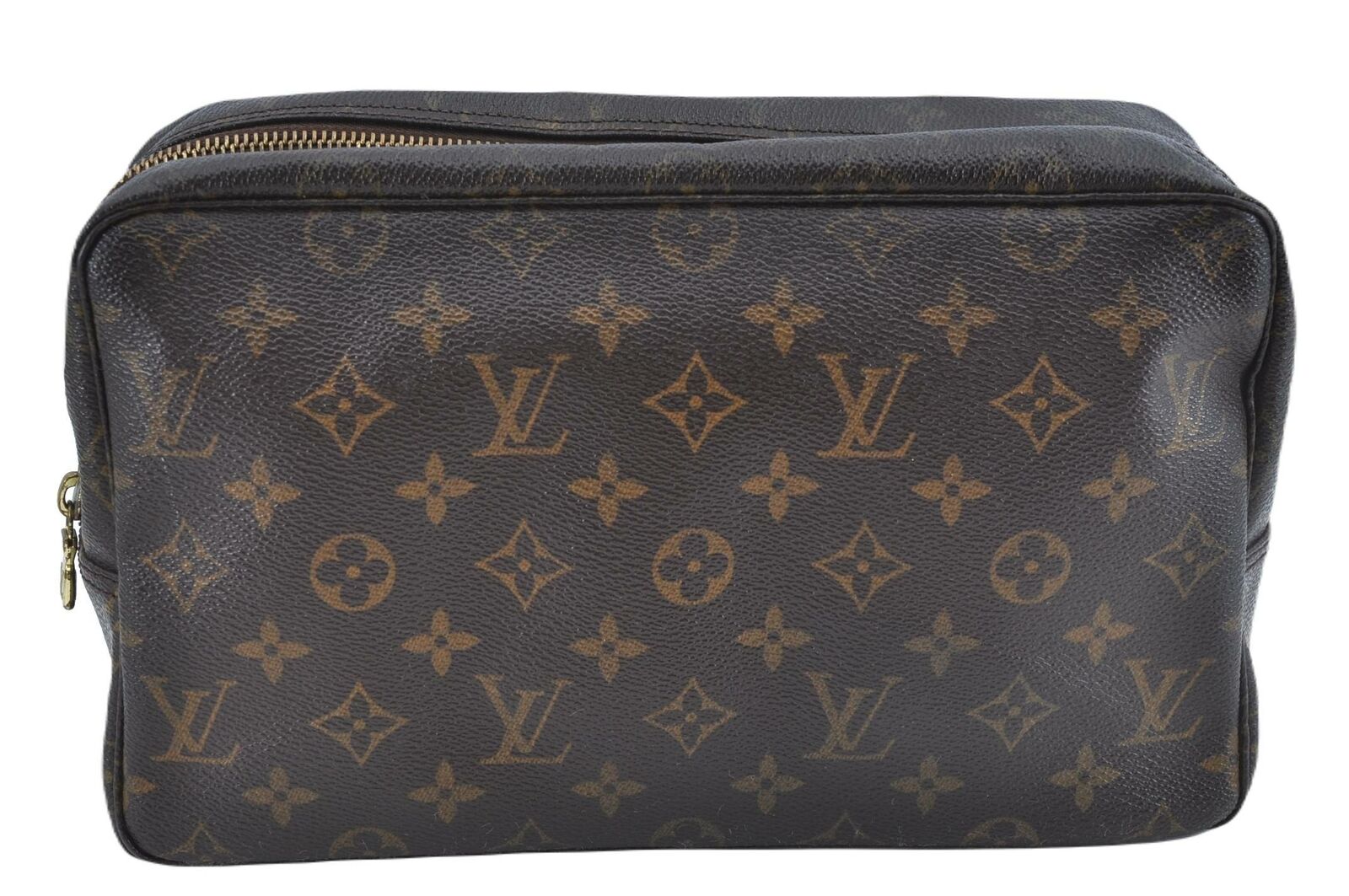 Auth LOUIS VUITTON Monogram Trousse Toilette 28 Clutch Hand Bag M47522 LV G2562