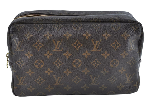 Auth LOUIS VUITTON Monogram Trousse Toilette 28 Clutch Hand Bag M47522 LV G2562