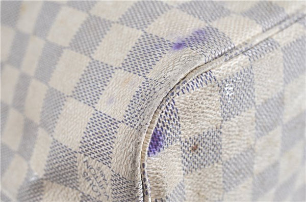 Authentic Louis Vuitton Damier Azur Neverfull PM Tote Bag N51110 LV G2571