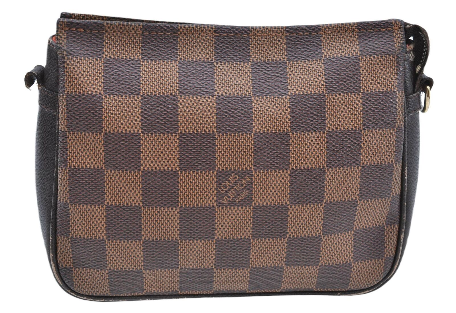 Authentic LOUIS VUITTON Damier Trousse Makeup Hand Bag Pouch N51982 LV G2746