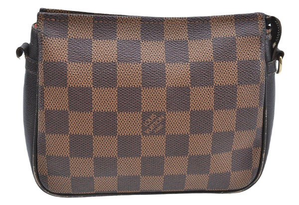 Authentic LOUIS VUITTON Damier Trousse Makeup Hand Bag Pouch N51982 LV G2746