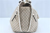 Authentic CELINE C Macadam Blason Shoulder Hand Bag Canvas Leather Beige G3051