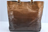 Authentic PRADA Enamel Shoulder Tote Bag Purse BR4059 Brown G3058