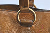 Authentic PRADA Enamel Shoulder Tote Bag Purse BR4059 Brown G3058
