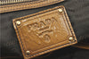 Authentic PRADA Enamel Shoulder Tote Bag Purse BR4059 Brown G3058