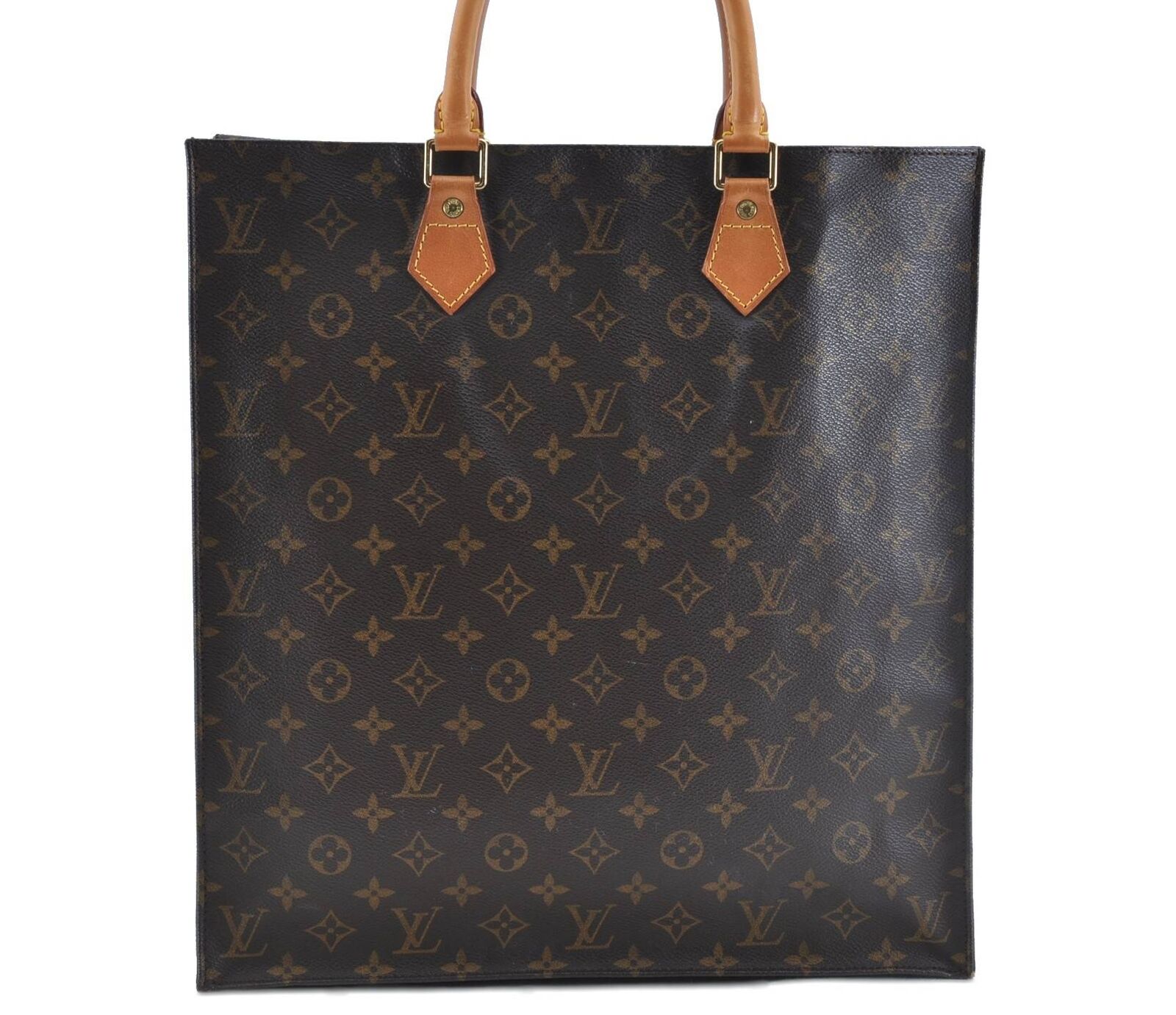 Authentic LOUIS VUITTON Monogram Sac Plat Hand Bag M51140 LV G3109